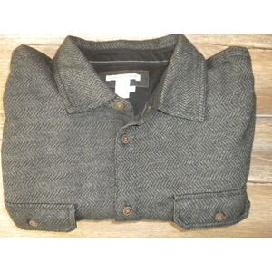 Carbon 2 Cobalt Shirt L Gray Soft French Terry Chevron Knit Effortlessly‎ Cool